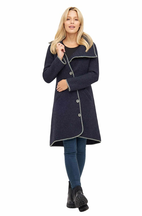 Alpaka Mantel ASI mit 50% Alpaka dunkelblau