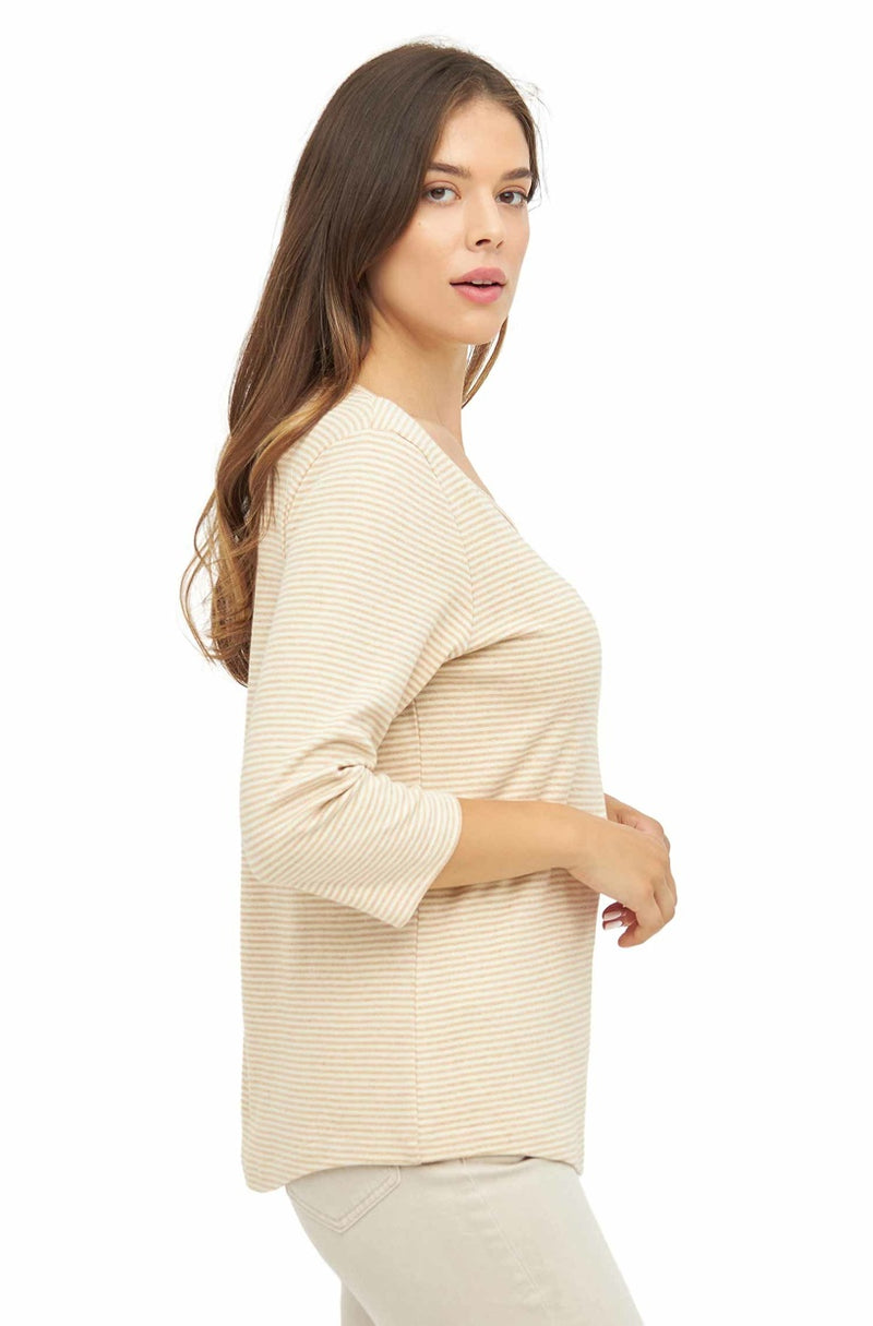 Damen Shirt NATIVO mit 3/4 Arm - Nativo- und Pima-Baumwolle beige