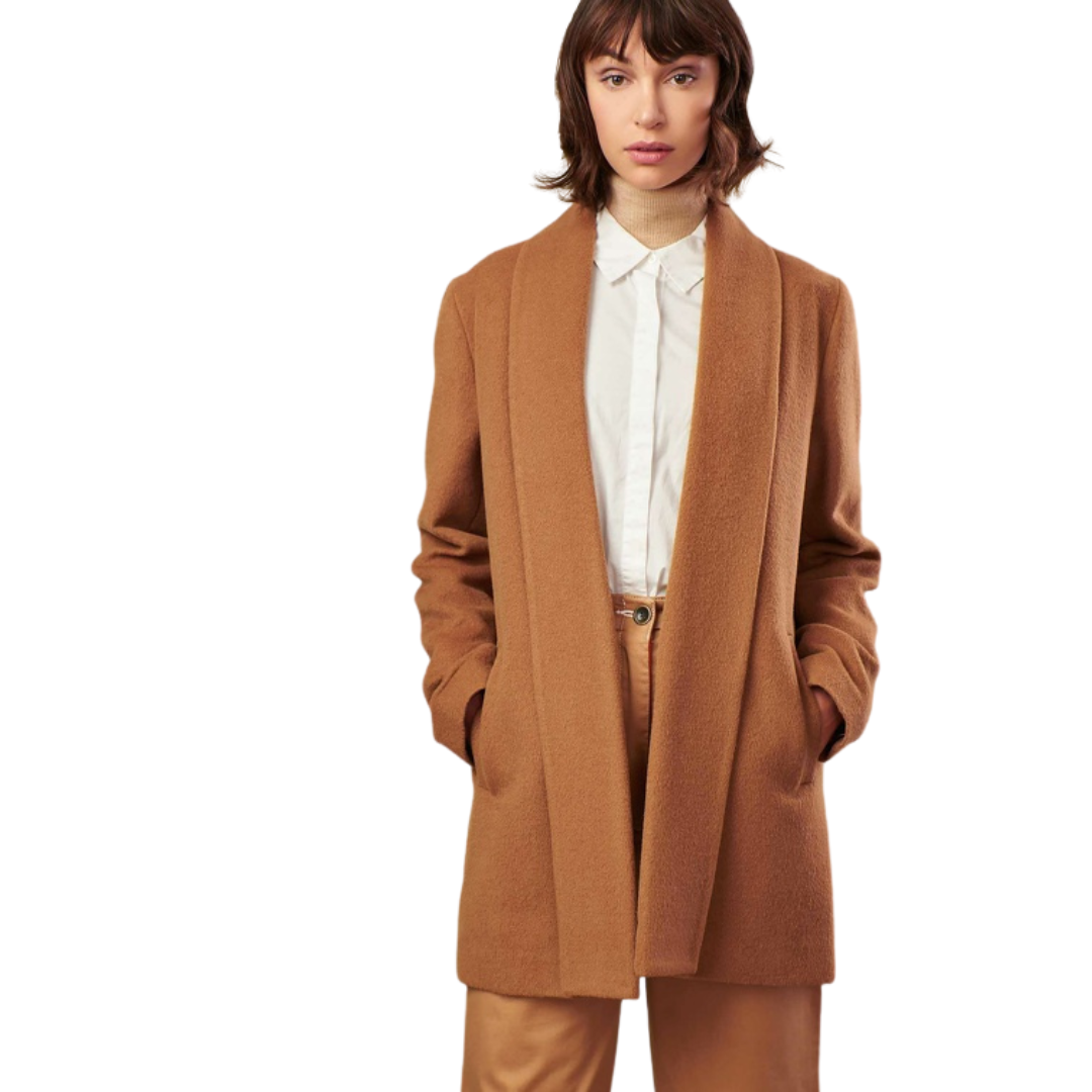 Kurz-Mantel SHORT SWING Alpaka Schal-Kragen Coat KUNA Essentials paco