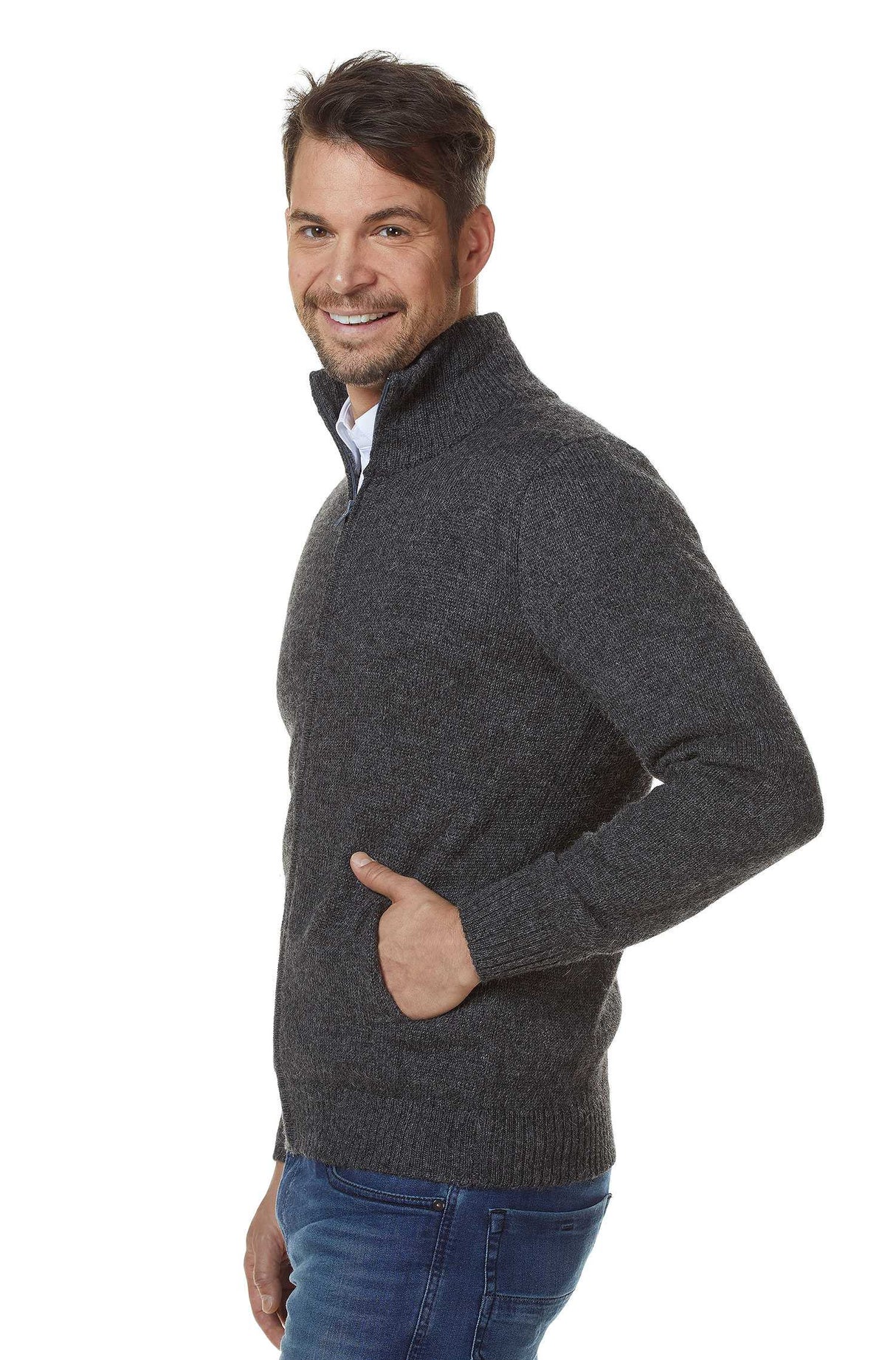 Strickjacke Herren RONALDO aus 100% Alpaka