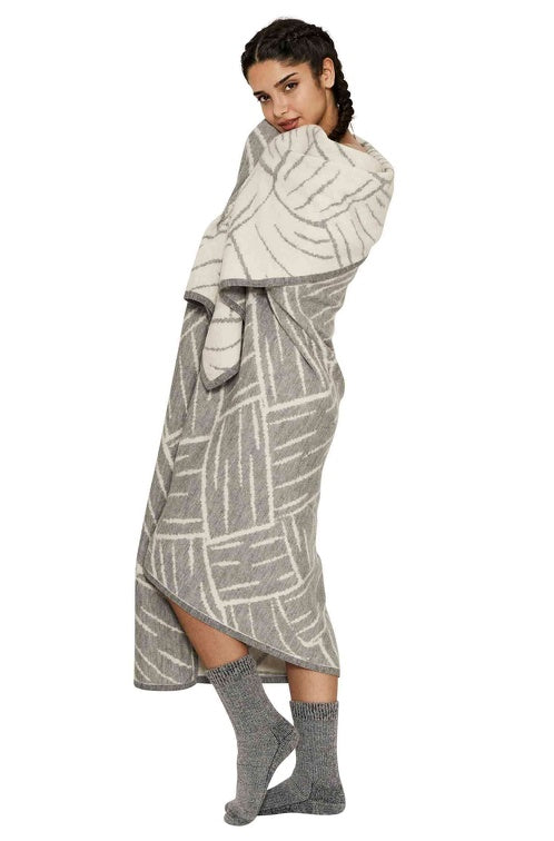 Wolldecke JACQUARD aus 100% Alpaka - extragroß