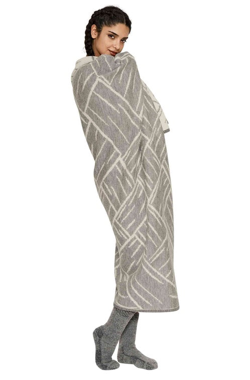 Wolldecke JACQUARD aus 100% Alpaka - extragroß