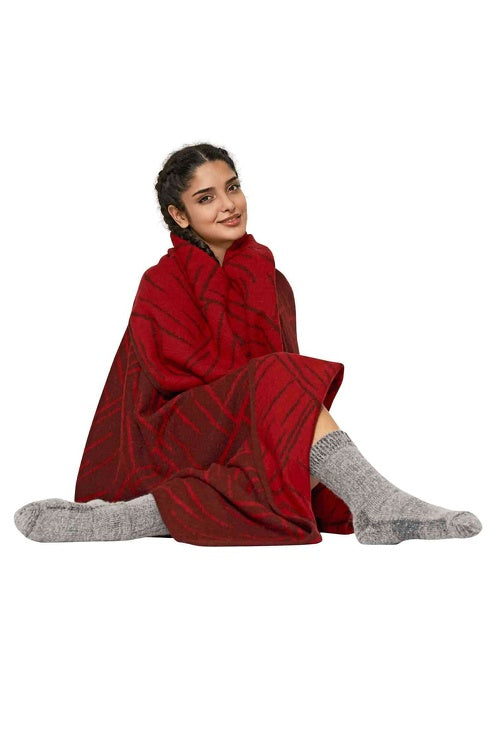 Wolldecke JACQUARD aus 100% Alpaka - extragroß