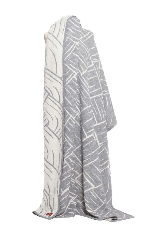 Wolldecke JACQUARD aus 100% Alpaka - extragroß