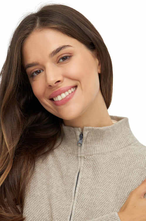 Strickjacke ALAYA mit Zipper mit Bio Baumwolle