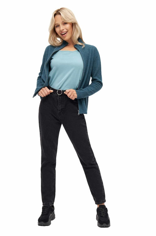 Strickjacke ALAYA mit Zipper mit Bio Baumwolle