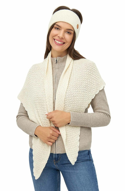 Schal Dreieck MARIPOSA aus 100% Alpaka weiss one-size