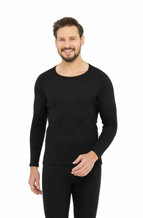 Langarm-Shirt Baselayer Herren THERMO mit 95% Royal Alpaka schwarz