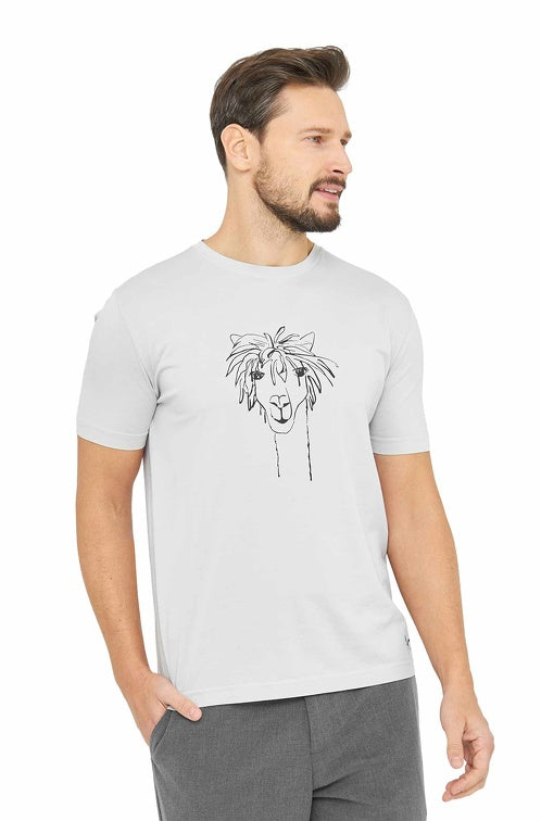 Herren T-Shirt RASSI mit Alpaka-Motiv aus 100% Bio-Pima-Baumwolle