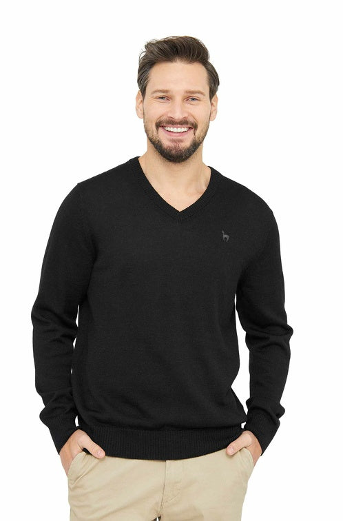 Pullover Feinstrick BASIC aus 100% Alpaka schwarz