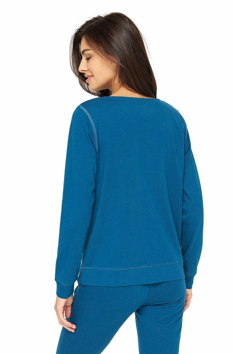 Alpaka Schlafanzug Pyjama Oberteil Damen DREAMLINE mit Bio Baumwolle