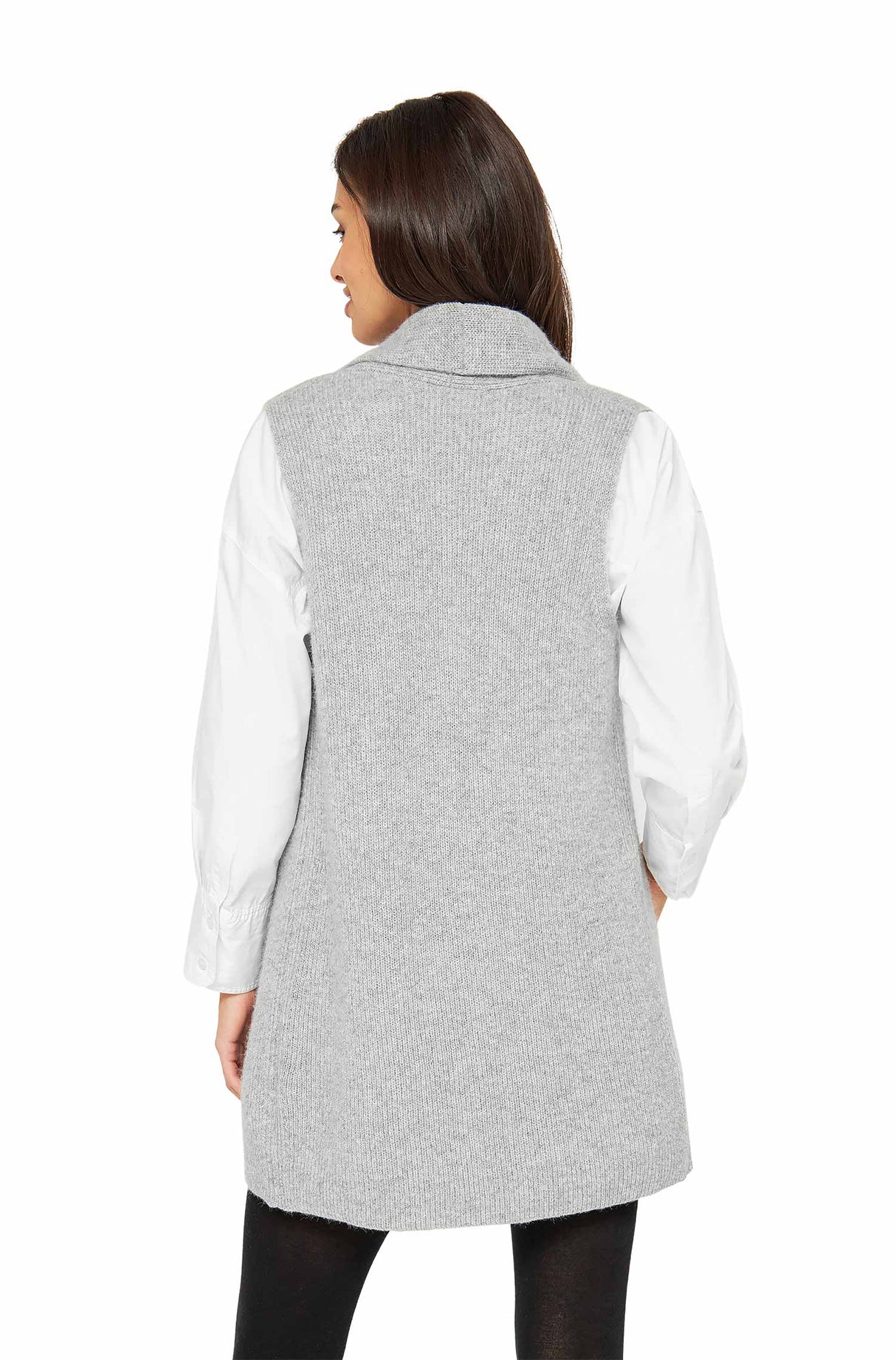 STRICKWESTE mit Schalkragen aus 100% Alpaka