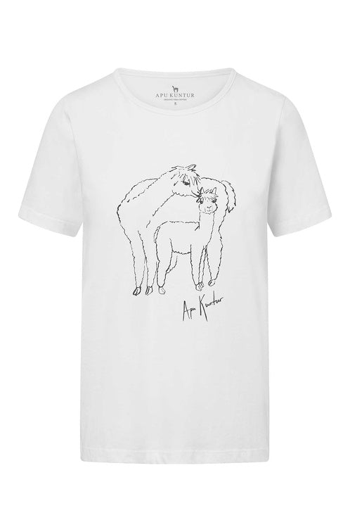 T-Shirt ALPACA LOVE mit Alpaka Print Weiß