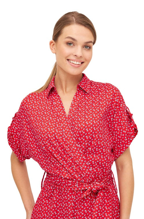 Kleid PAPERFLOWER in Wickeloptik aus Bio Pima Baumwolle