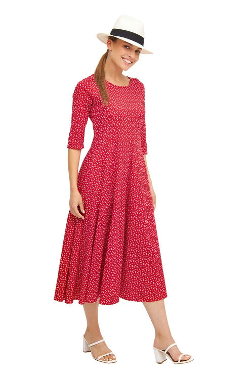 Langes Kleid PAPERFLOWER aus Bio-Pima-Baumwolle