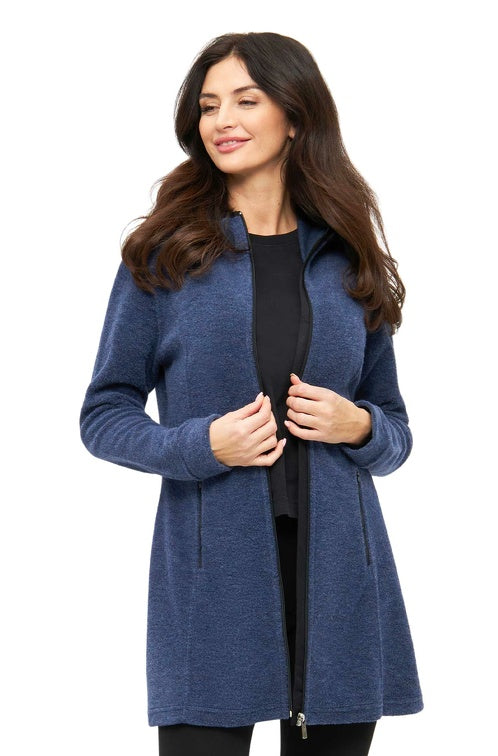 Alpaka Kapuzenmantel APU FLEECE mit Alpaka, Merino & Bio-Baumwolle