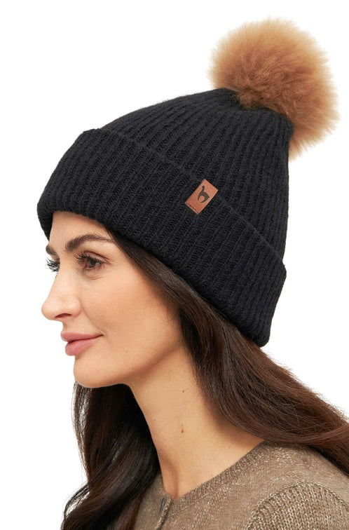 Alpaka Bommel-Mütze PACA mit Merino