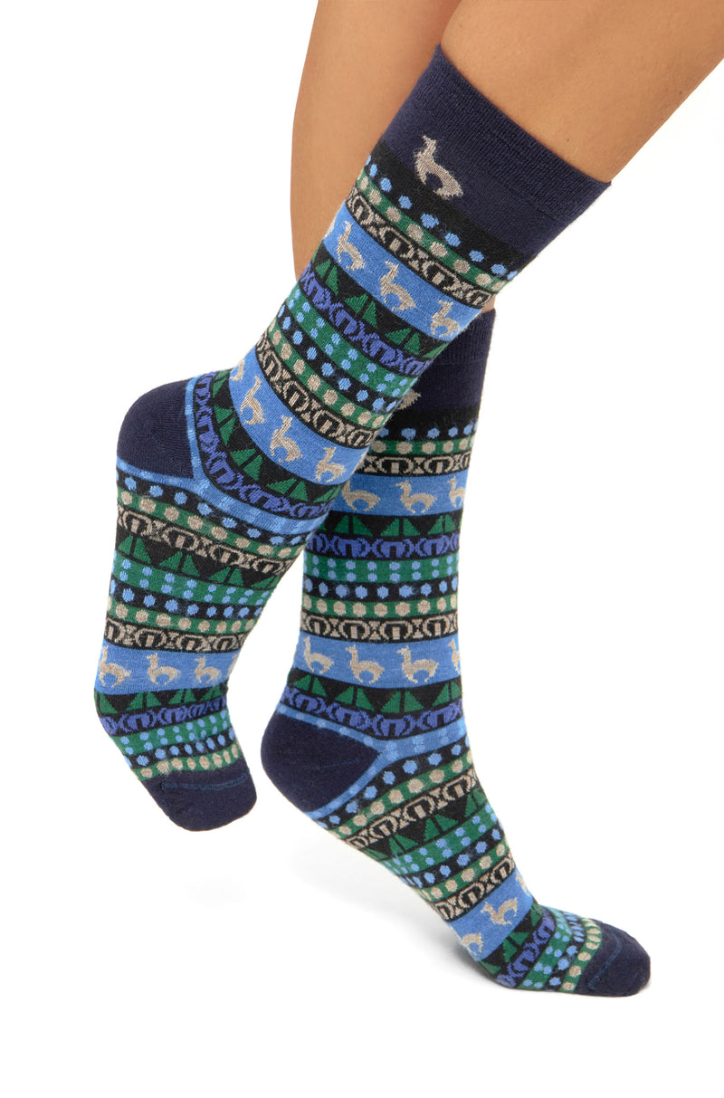 Alpaka Socken CUSCO - 63% Alpaka royalblau