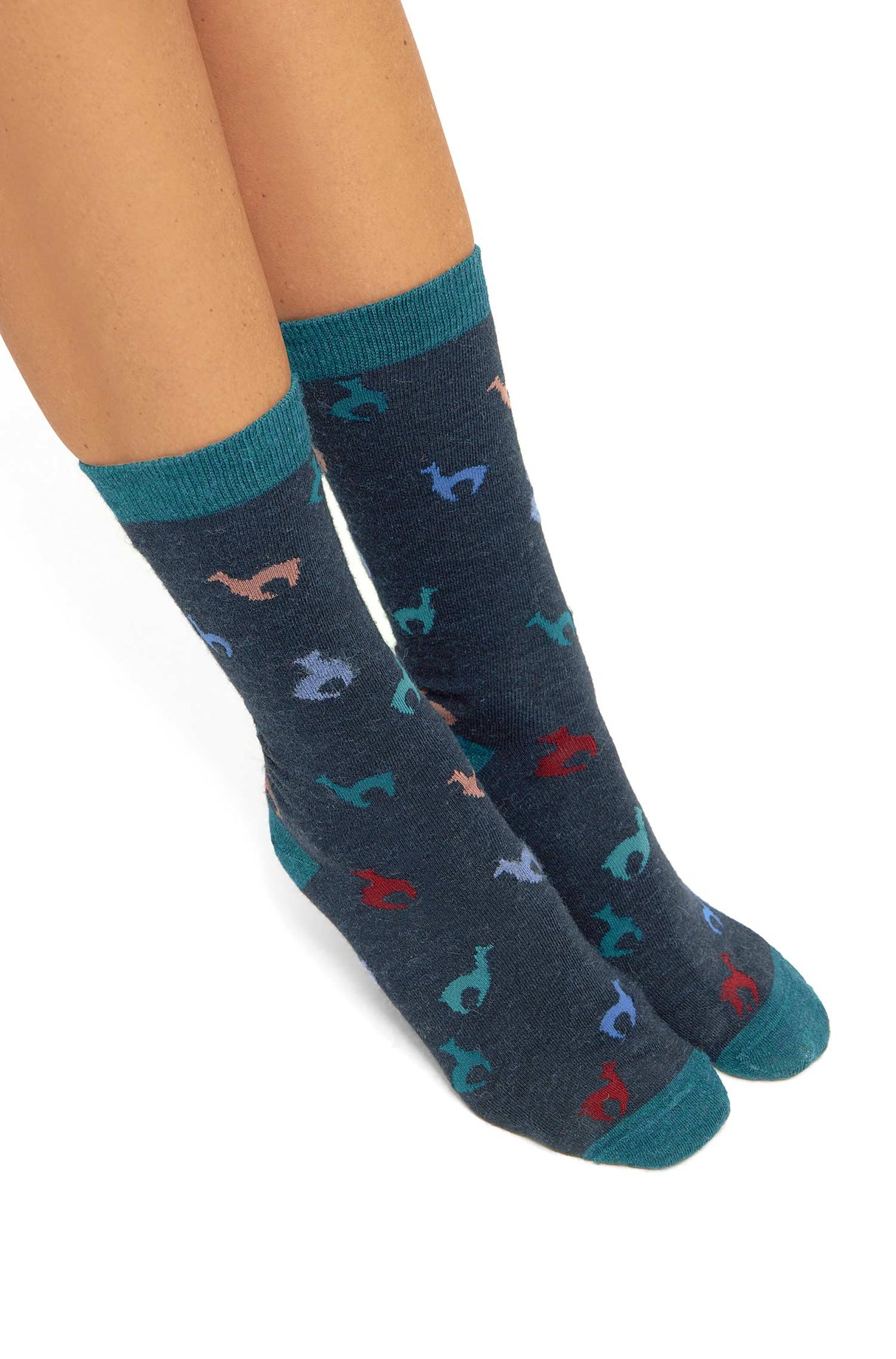 Alpaka Socken ALPAQUITAS mit Alpaka Motiven - 56% Alpaka