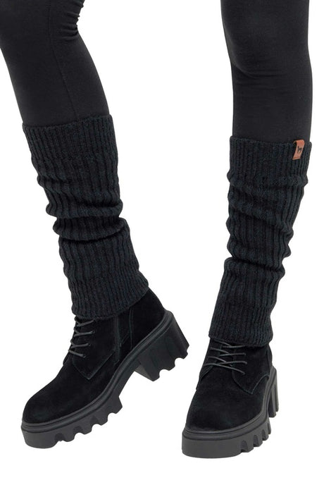 Alpaka Beinstulpen PACA - 87% Alpaka und Merino schwarz one-size