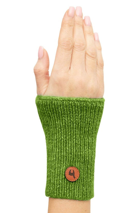 Pulswärmer PACA - 87% Alpaka - mit Merino apfelgrün one-size