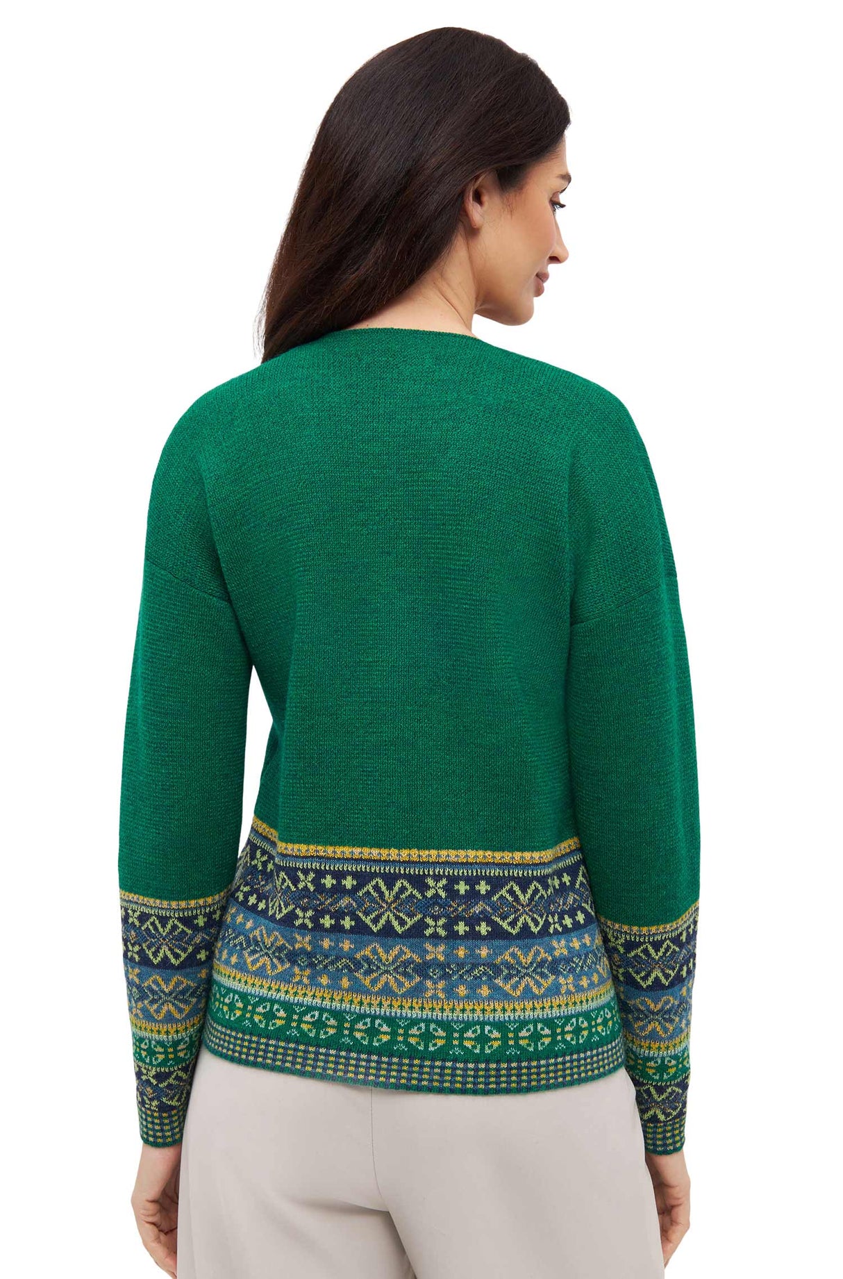 Strickjacke COLORES ANDEN aus 100% Alpaka - jadegrün