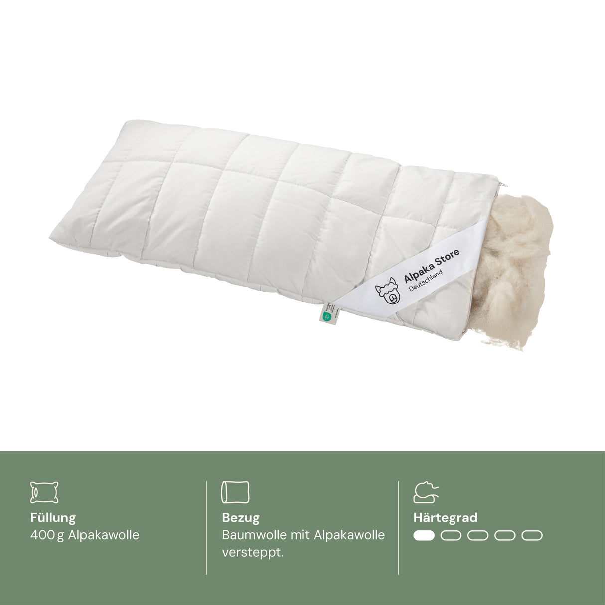 Flaches Alpaka Kopfkissen (100% Alpakawolle)