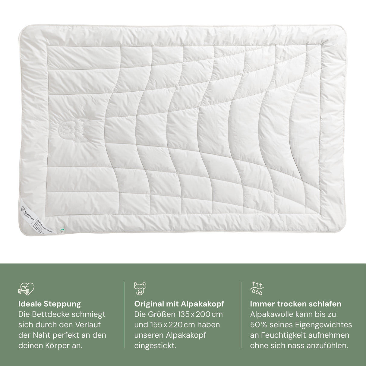 Alpaka Bettdecke Sommer 135x200cm - Geprüfte Retoure
