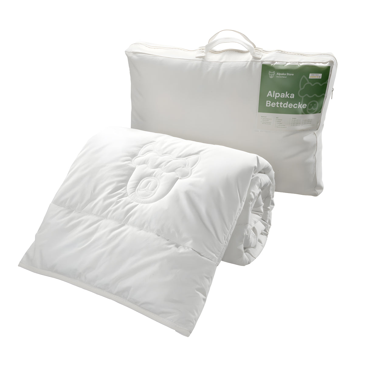 Alpaka Bettdecke 100% Alpakadecke "Alpaka Store Deutschland" inkl. gratis Schlafratgeber Winter extra 155x220 cm (mit Alpaka-Steppung) 100% Baumwolle (naturbelassen)