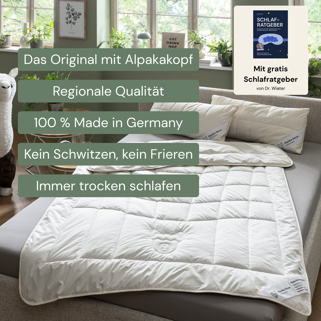 Alpaka Sommer Bettdecke - 100% Naturfaser