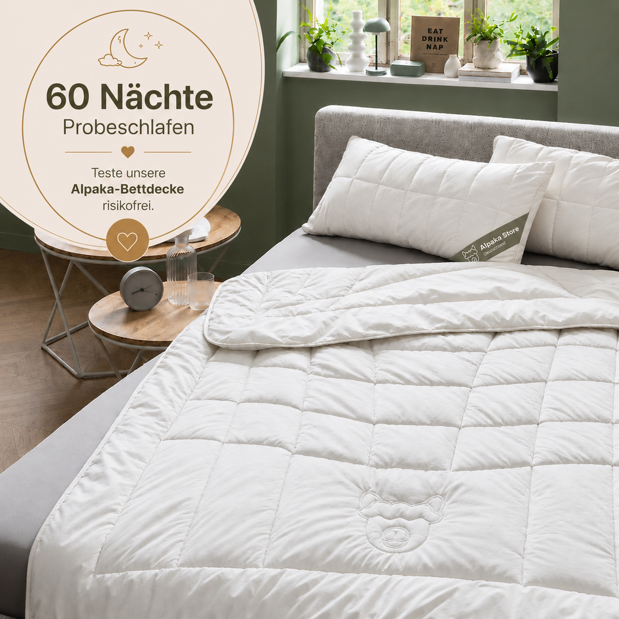 Alpaka Bettdecke 100% Alpakadecke "Alpaka Store Deutschland" inkl. gratis Schlafratgeber