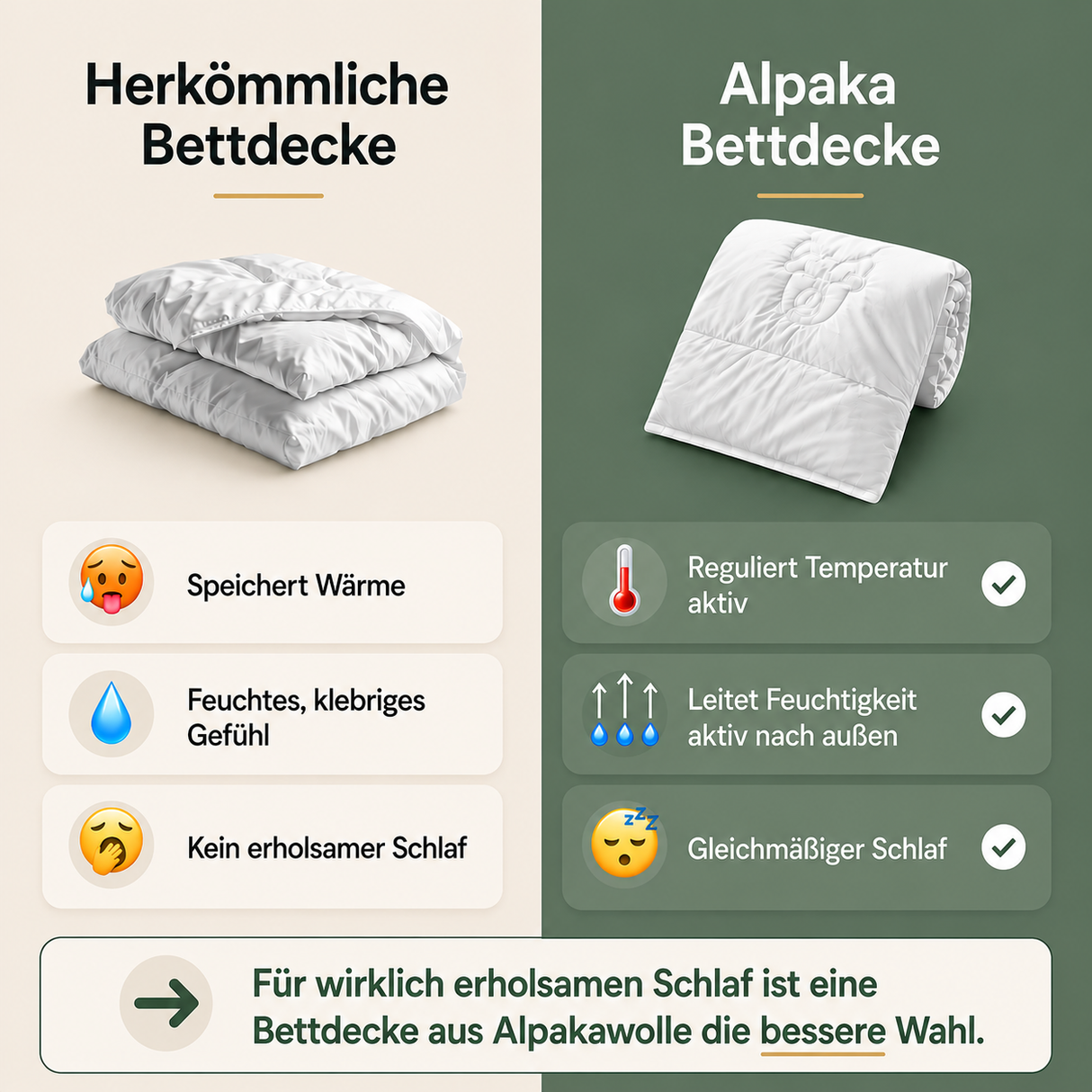Alpaka Bettdecke 100% Alpakadecke "Alpaka Store Deutschland" inkl. gratis Schlafratgeber