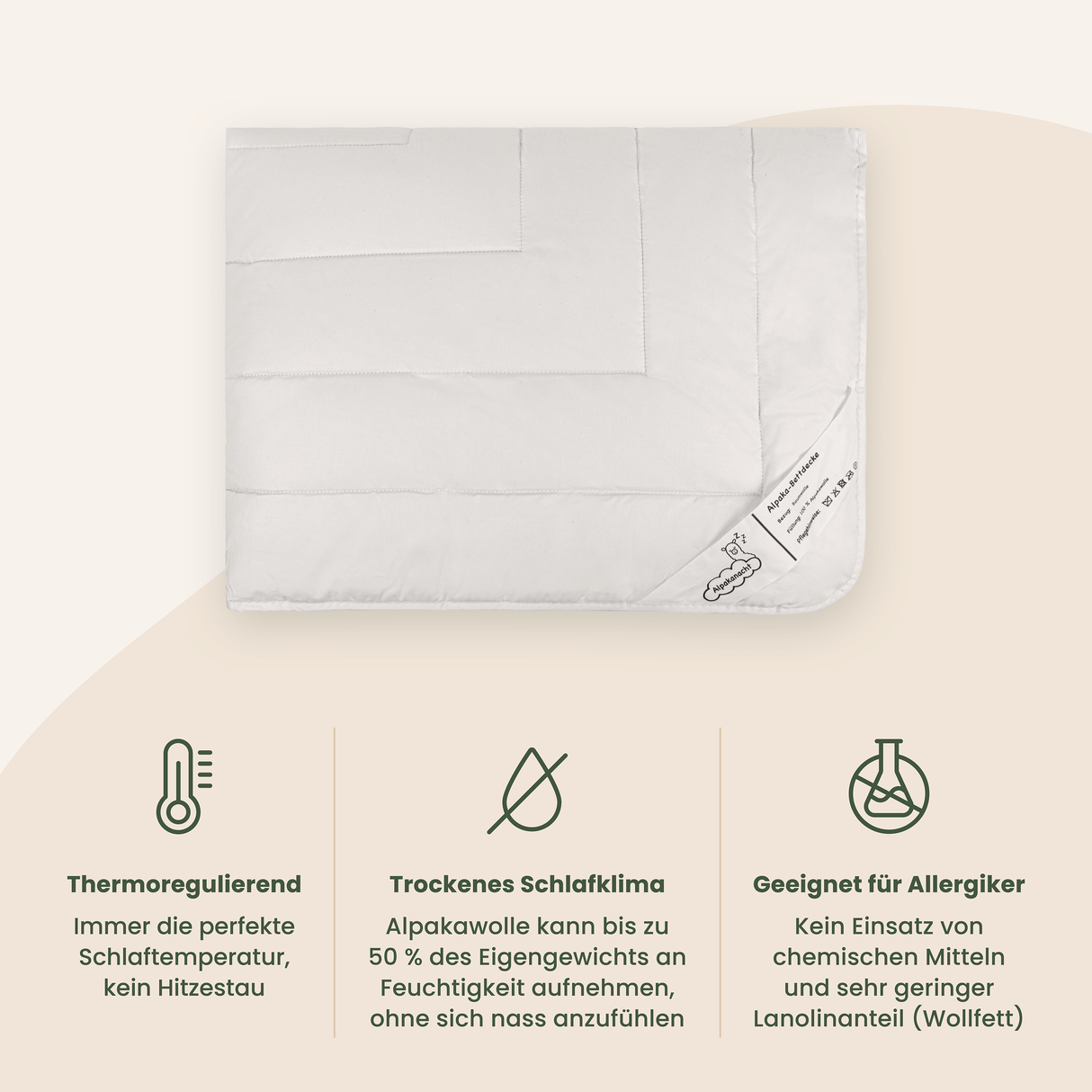 Alpaka Bettdecke Winter 155x220cm - Geprüfte Retoure