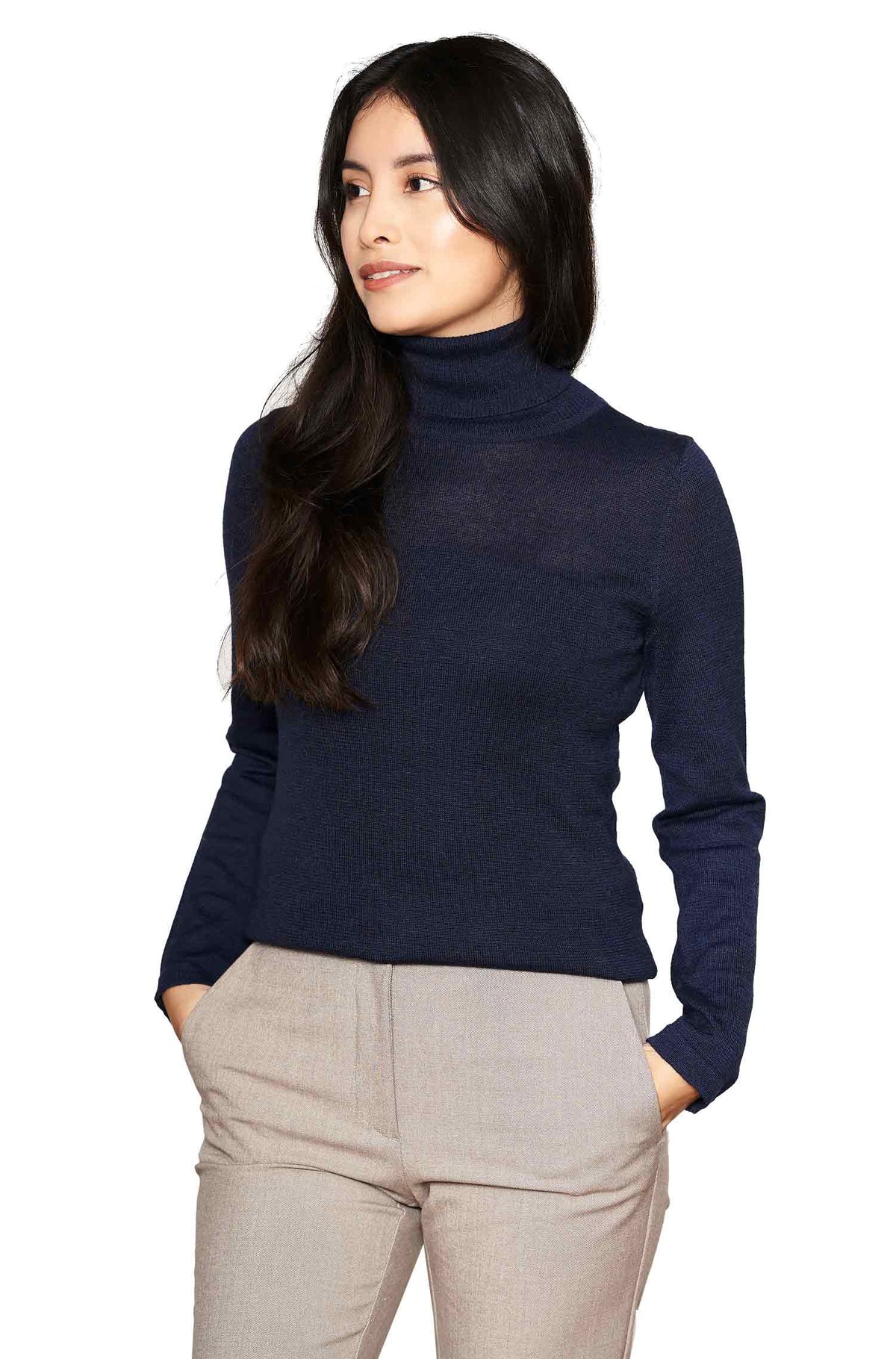 Alpaka Pullover MADAI Damen dunkelblau