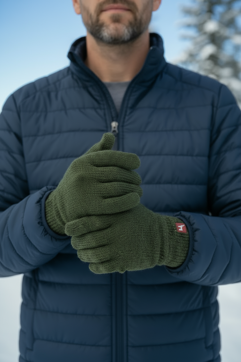 Alpaka Gefütterte Fingerhandschuhe UNI - 100% Alpaka