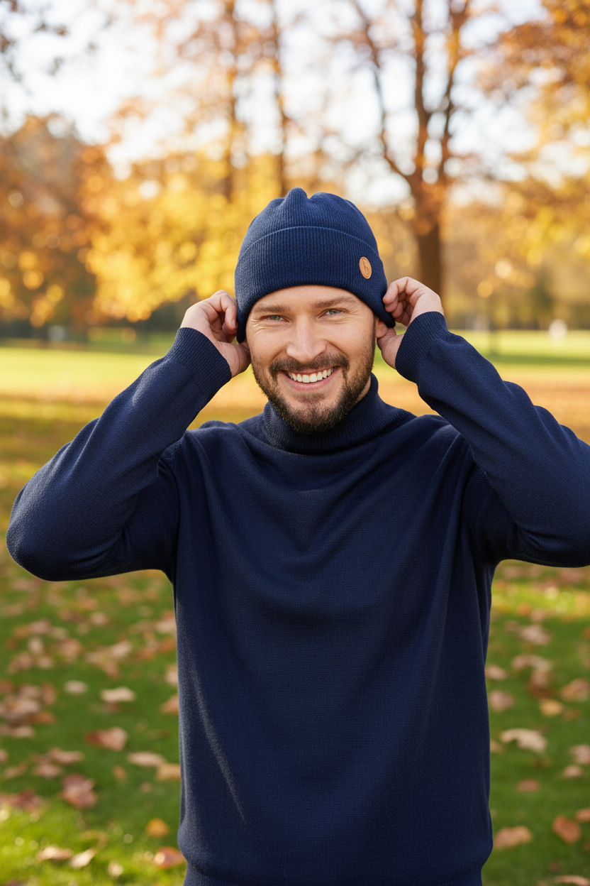 Alpaka Strick-Mütze BARK - 100% Alpaka