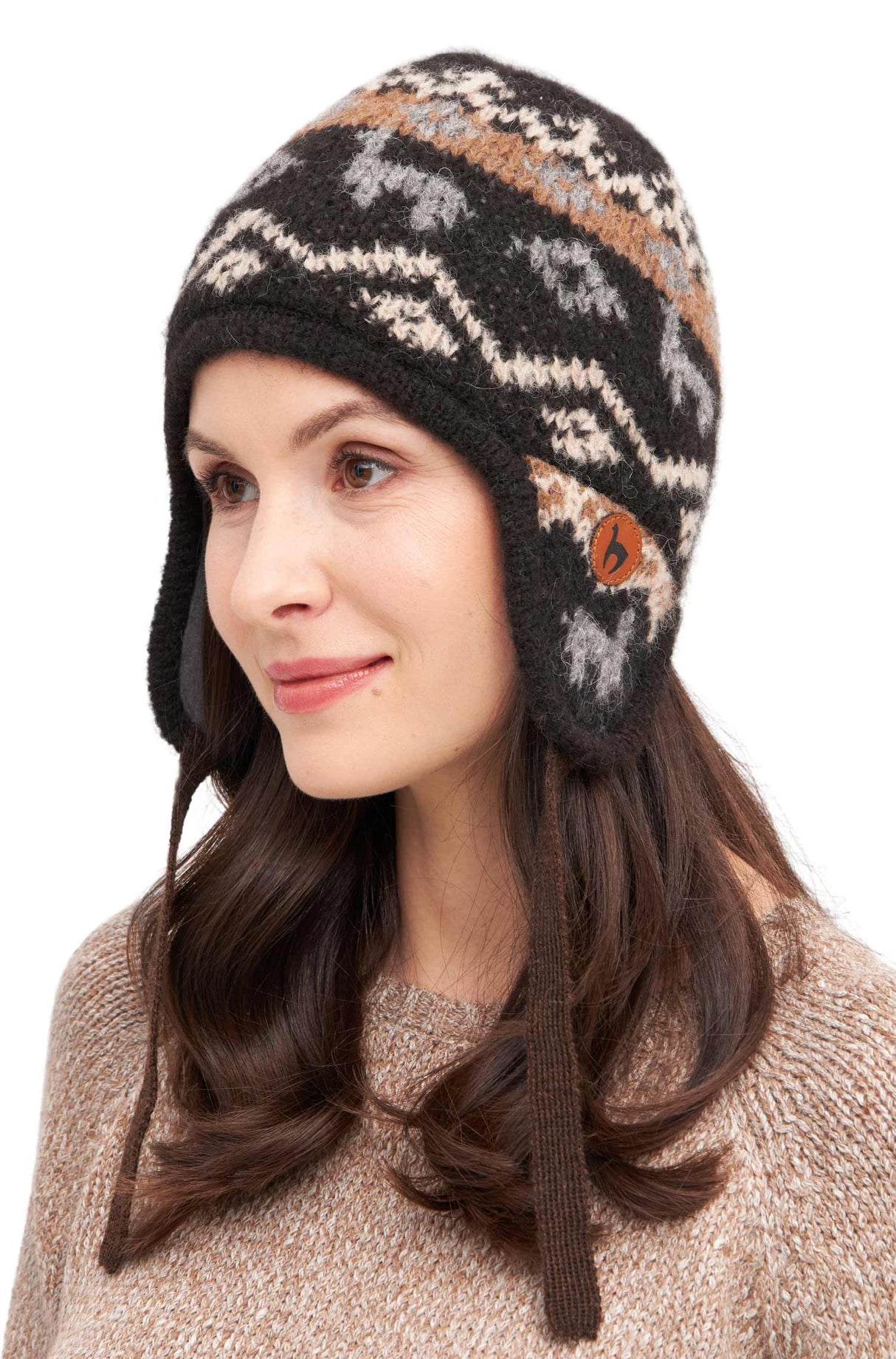 Mütze Inka Natura - 100% Alpaka natur-schwarz