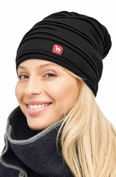 Alpaka Mütze CAMINOS - 100% Alpaka schwarz