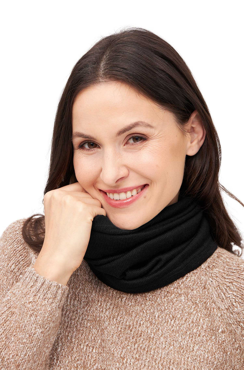 Alpaka Schal BERG-LOOP schwarz one-size