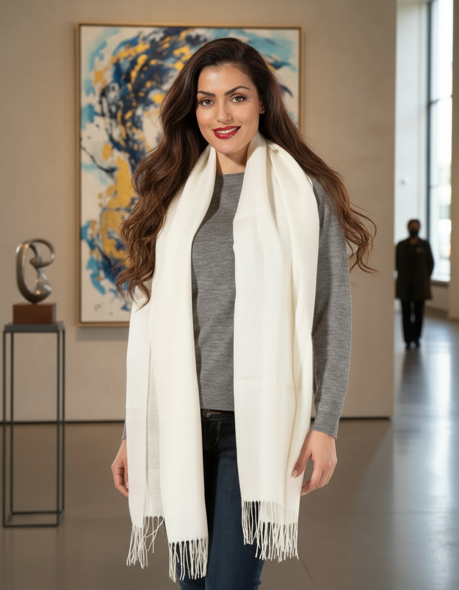 Alpaka Schal Uni aus 100% Alpaka - 17 Farben