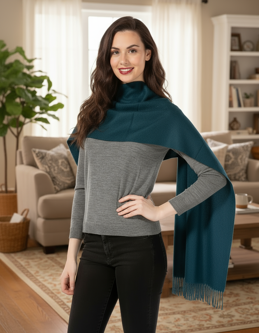 Alpaka Schal Uni aus 100% Alpaka - 17 Farben