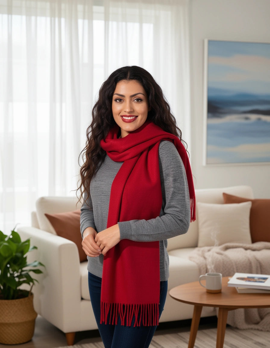 Alpaka Schal Uni aus 100% Alpaka - 17 Farben