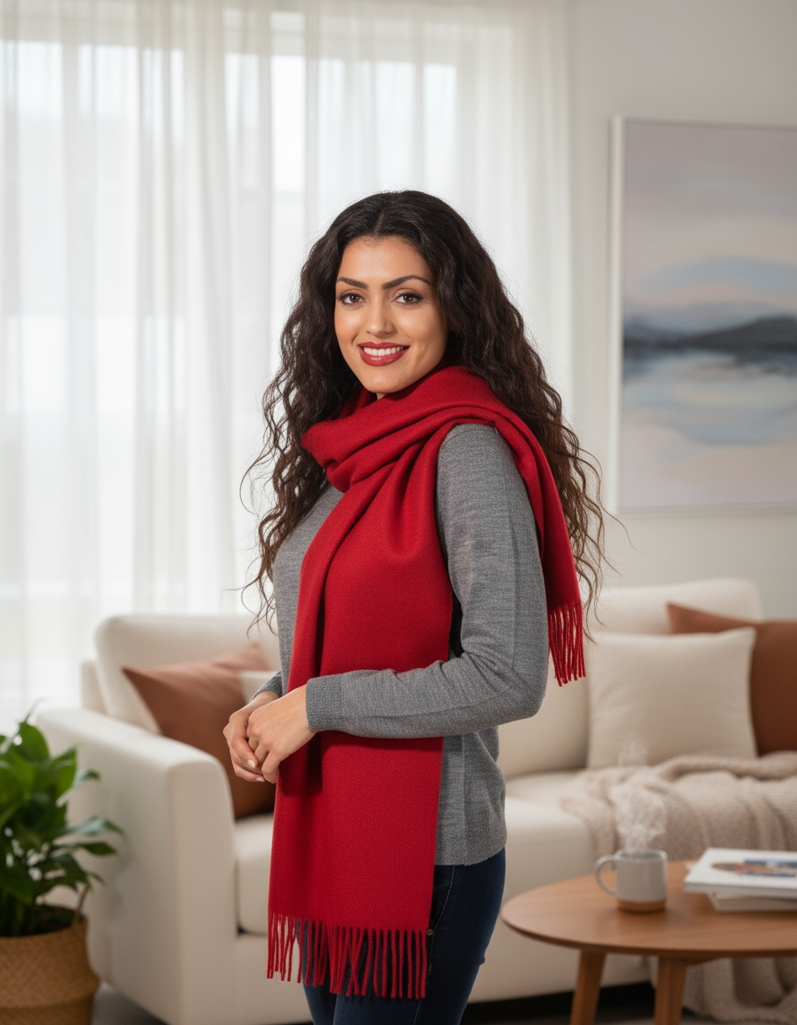 Alpaka Schal Uni aus 100% Alpaka - 17 Farben