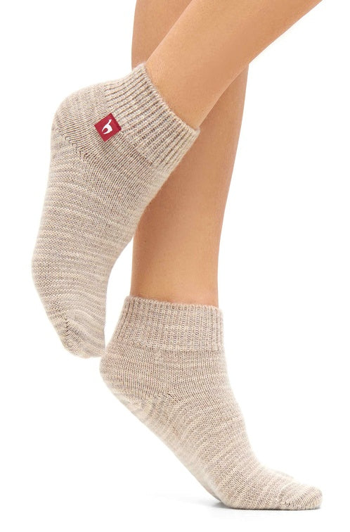 Alpaka Socken FREIZEIT meliert - 52% Alpaka sand meliert