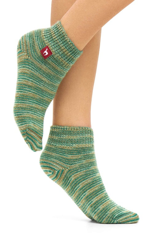 Alpaka Socken FREIZEIT meliert - 52% Alpaka grün meliert