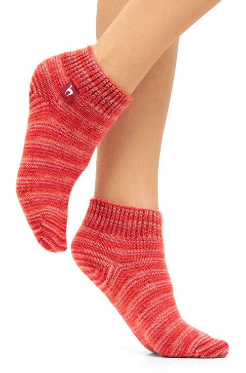 Alpaka Socken FREIZEIT meliert - 52% Alpaka rot meliert