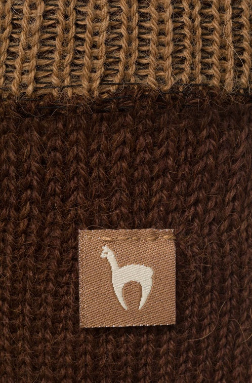 Alpaka WENDE-SOCKEN extra dick - 98% Alpaka braun-kamel