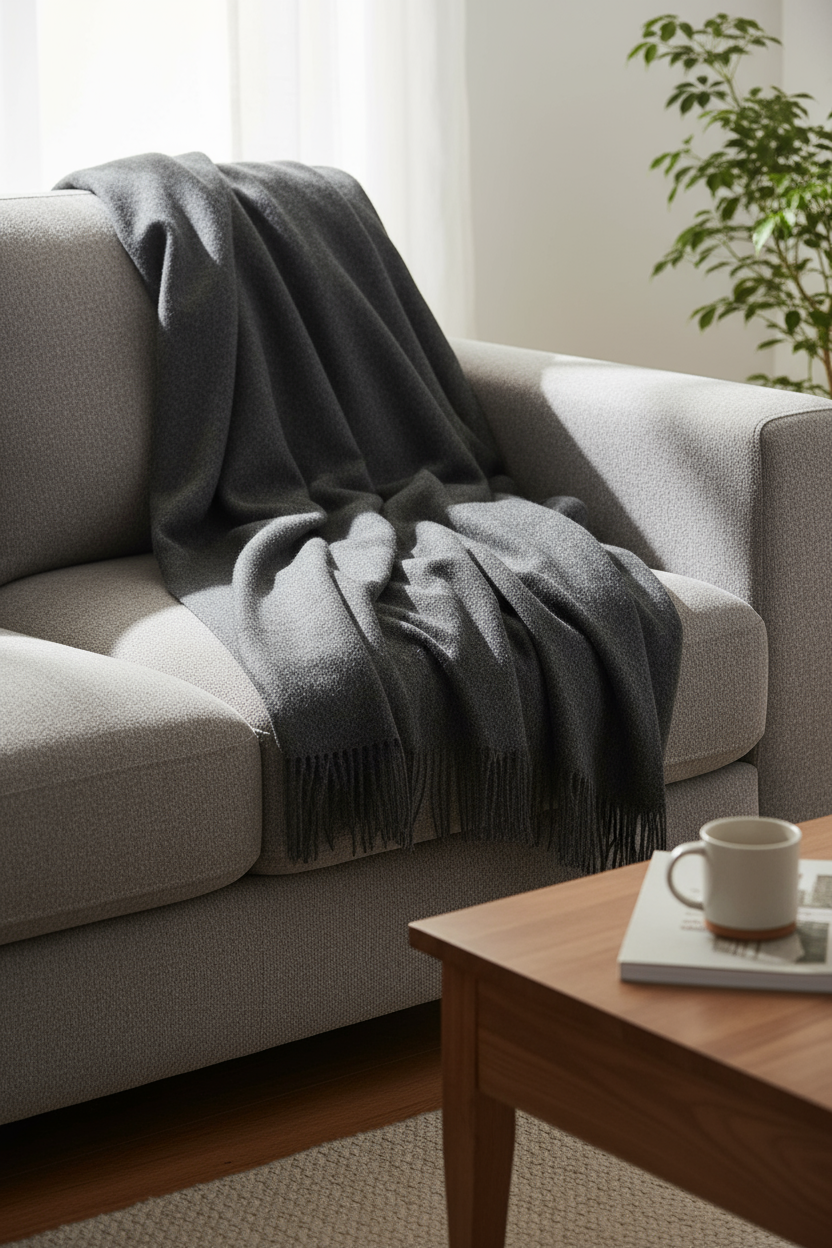 Alpaka Tagesdecke UNI - 100% Alpaka - 5 Farben