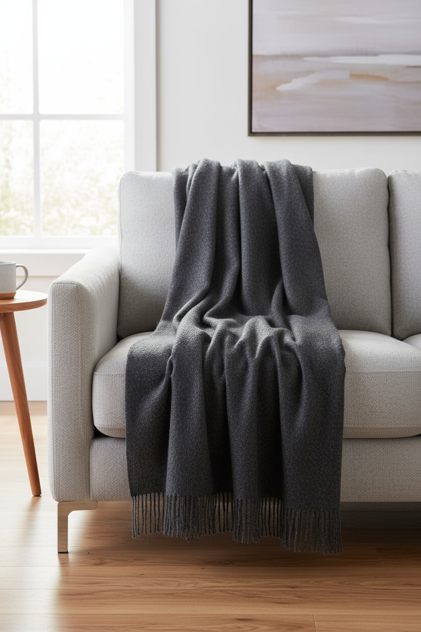 Alpaka Tagesdecke UNI - 100% Alpaka - 5 Farben