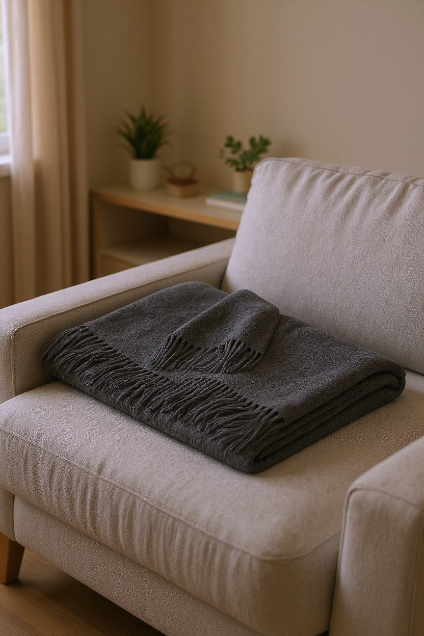 Alpaka Tagesdecke UNI - 100% Alpaka - 5 Farben